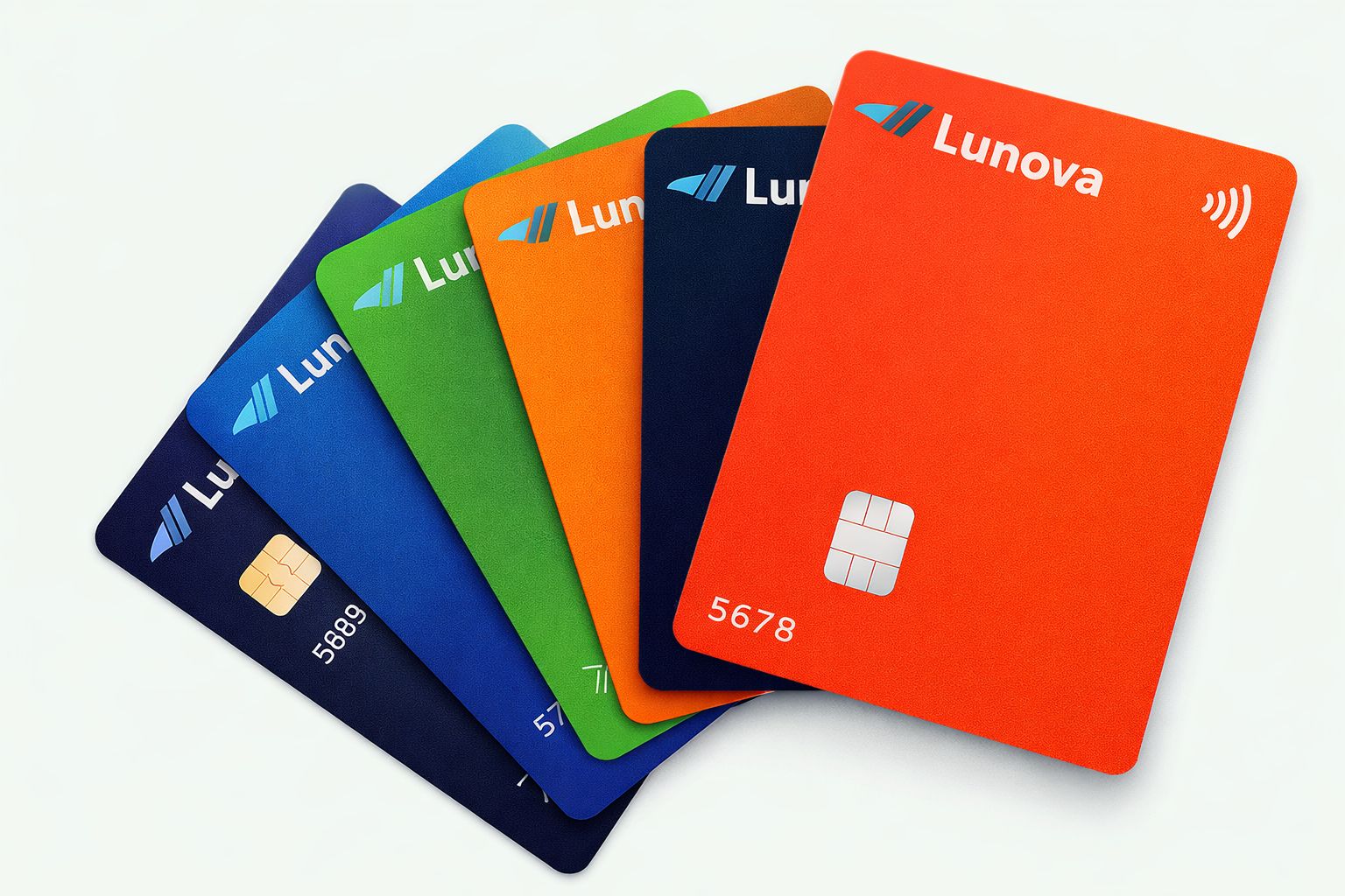 Lunova account cards and product cards